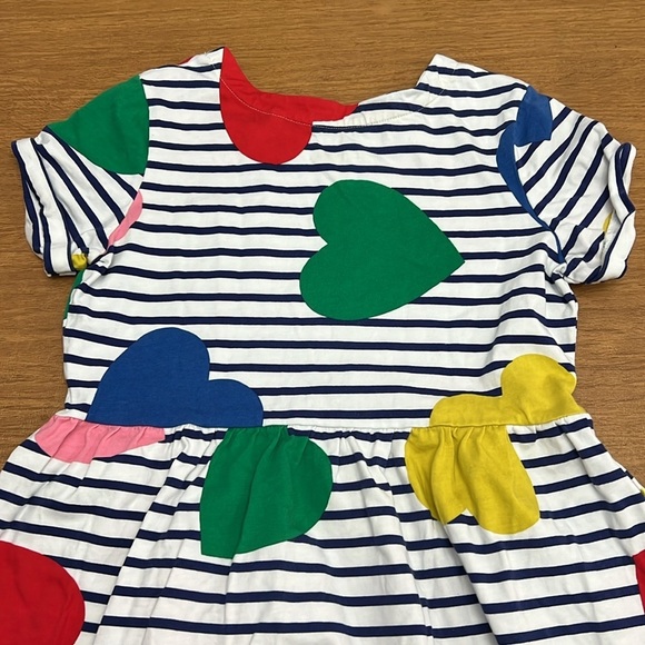 Mini Boden Jersey stripes hearts ❤️ dress size 11/12 - Picture 5 of 11